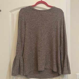 Soft peplum sleeve sweater